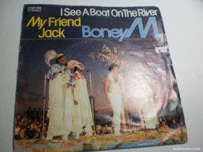 Vinyl-Schallplatten: single boney m. i see a boat on the river. my friend jack. ariola 1980 spain (buen estado)